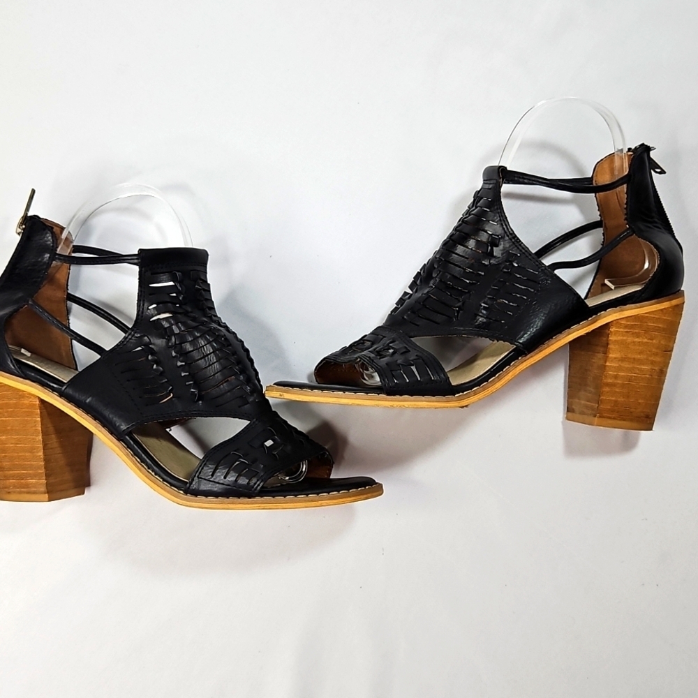 MI.IM Keshia Heeled Sandal Black Genuine Leather Size 8.5 - Picture 8 of 8